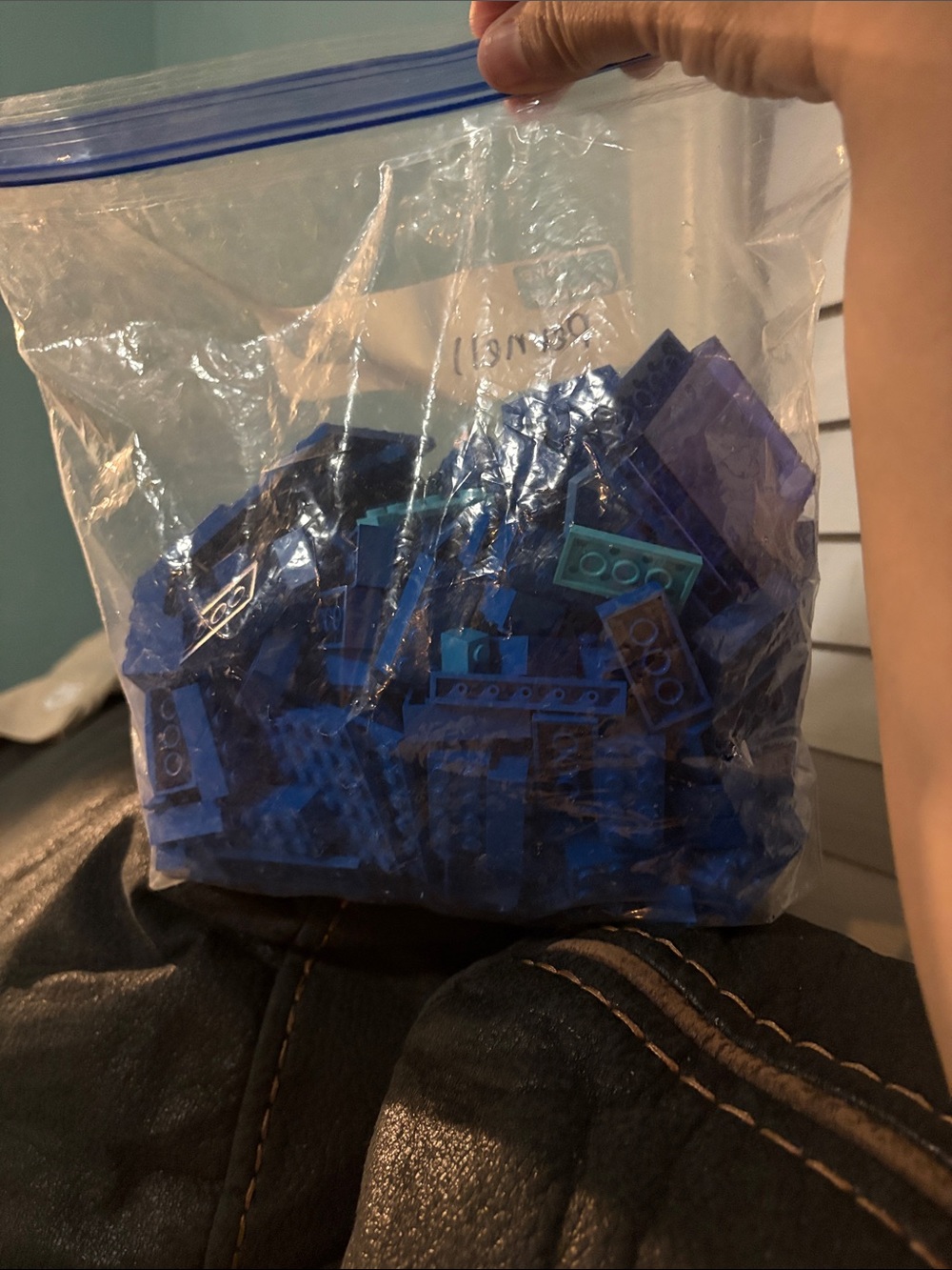 Blue bag Legos